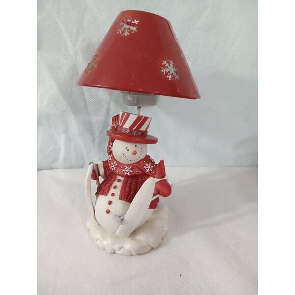 Snowman On‎ Skies Tea Lighted Candle Holder - Picture 2 of 9